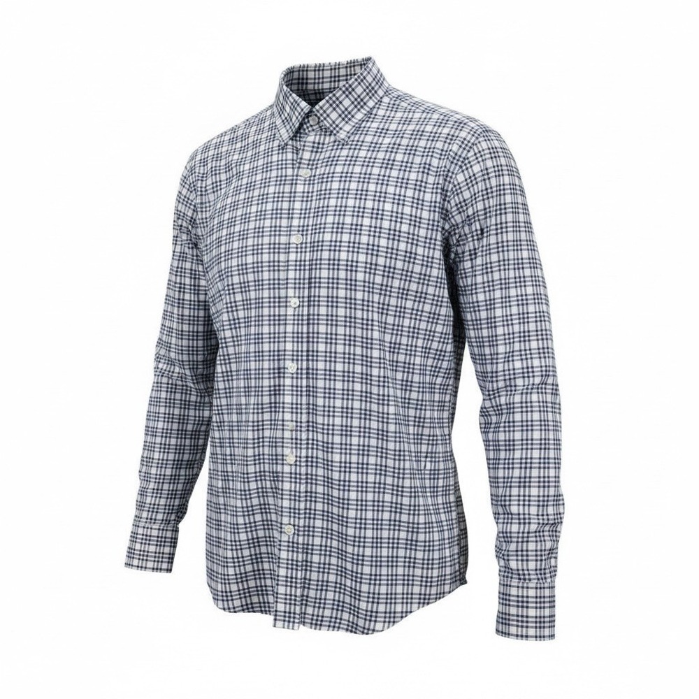 Southern Tide Men's Navy and White Plaid Button-Down Shirt